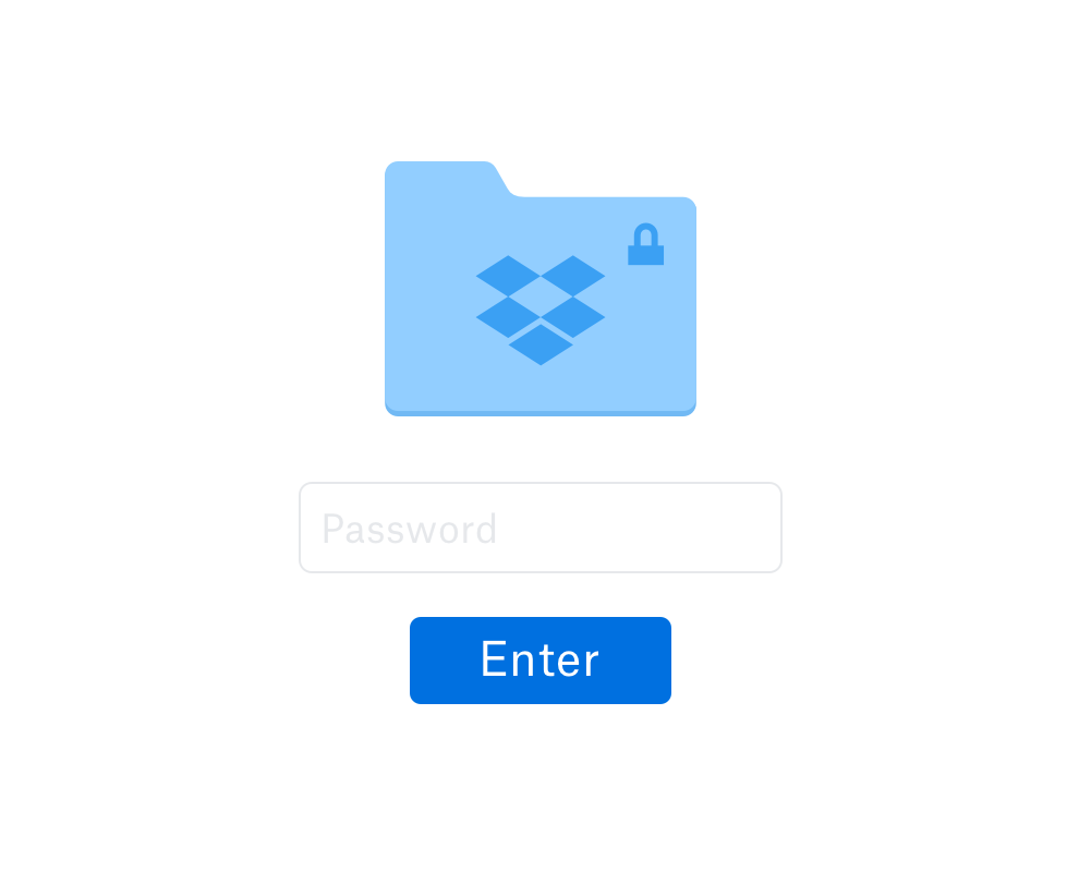 dropbox password protect folder