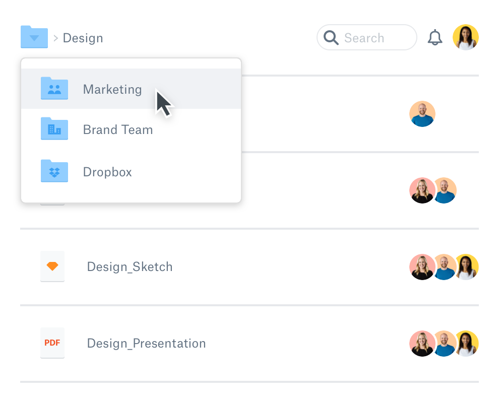 Cloud document storage Dropbox