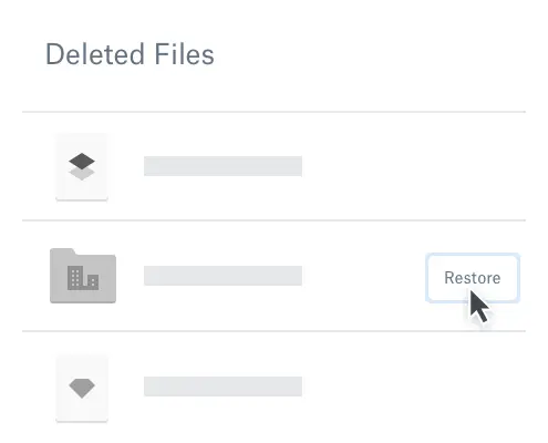 User restoring deleted files in a folder