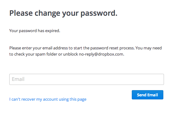 How To Change An Expired Password Dropbox Help