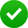 Icono verde con una marca de verificación