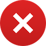 Rødt ikon med x