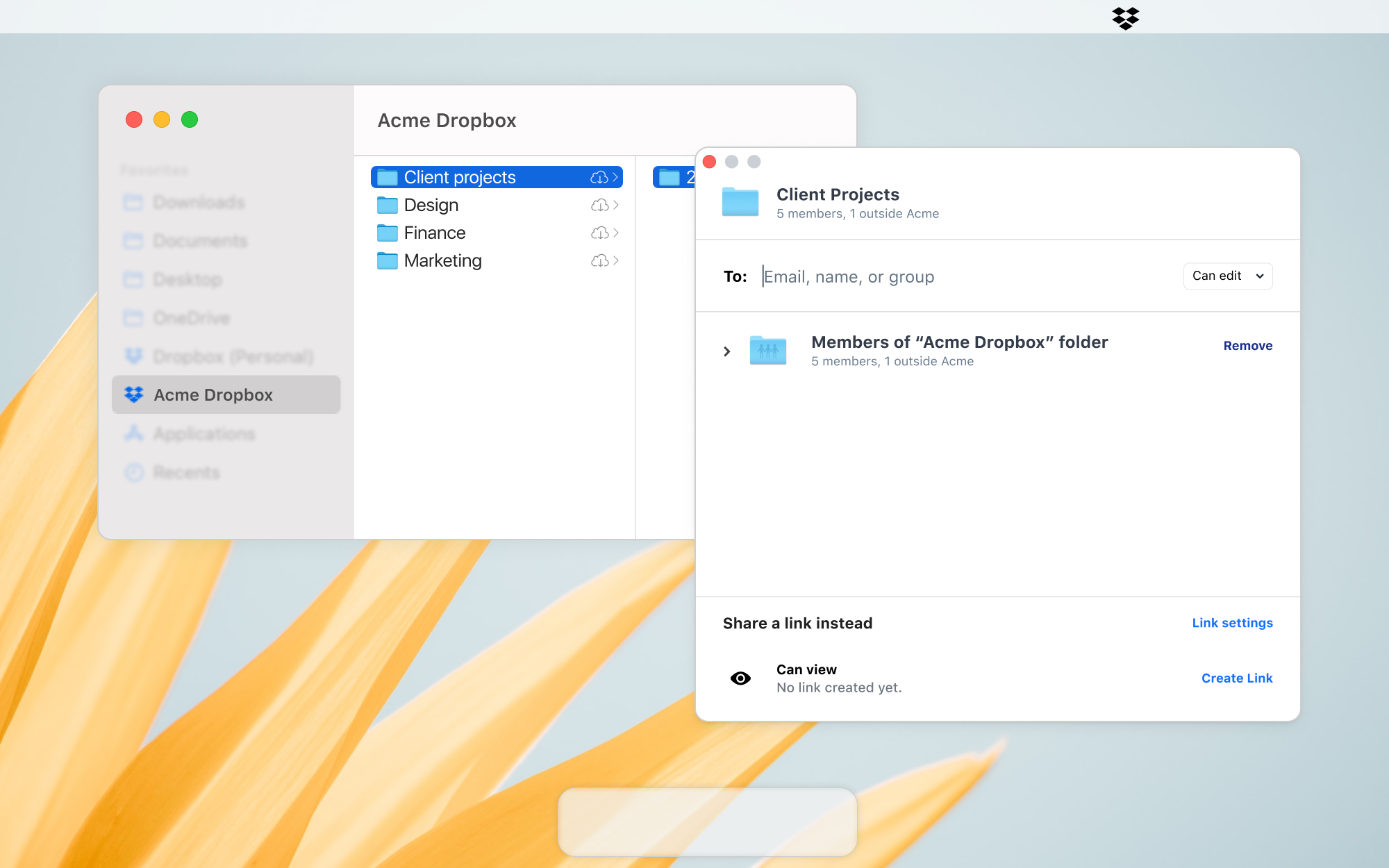 how to change preferences in dropbox