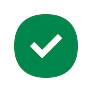 Green icon with check mark
