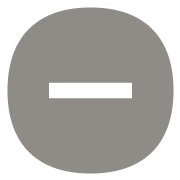 Um círculo cinza sólido com um sinal de menos branco