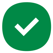 A solid green circle with a white check mark